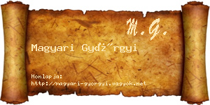 Magyari Györgyi névjegykártya